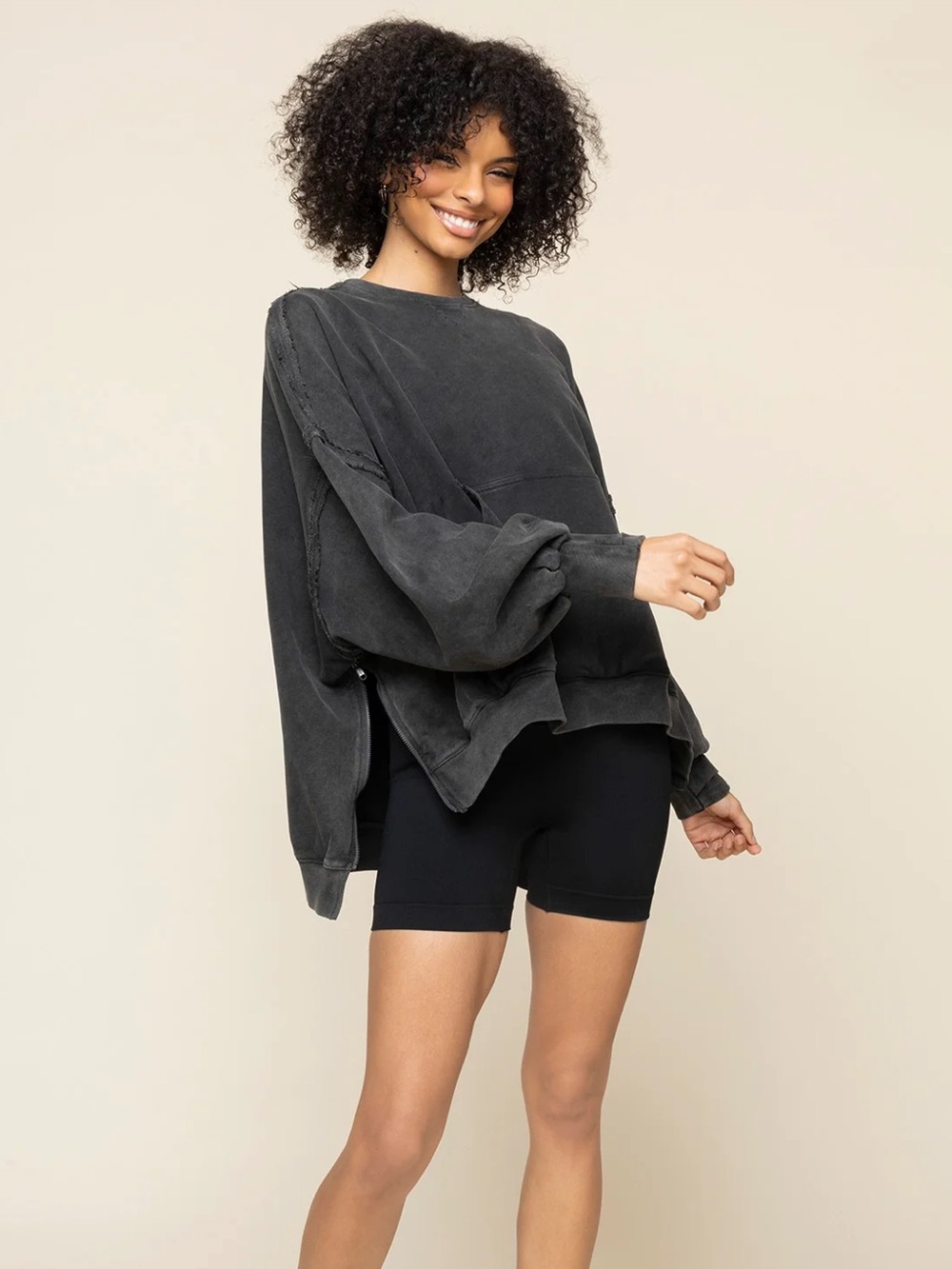 POPFLEX Boxy Crewneck - Vintage Black
